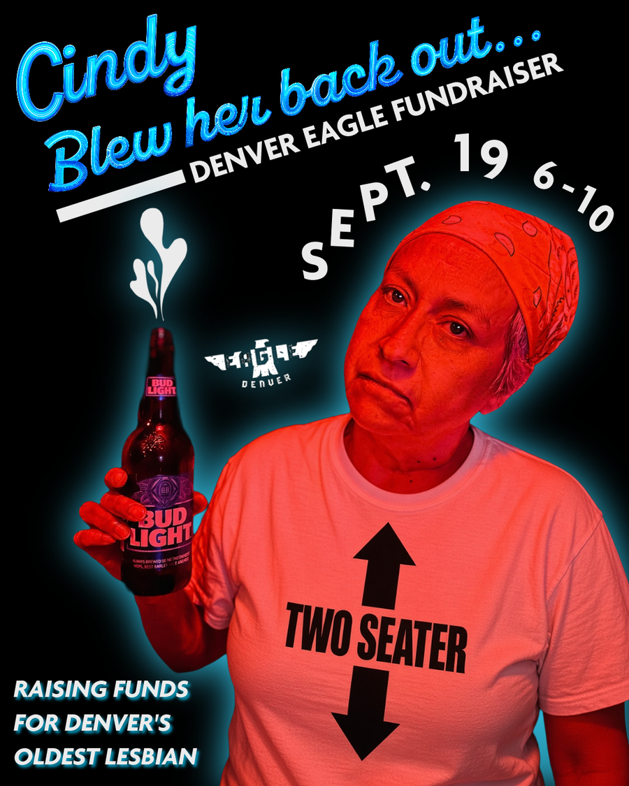 Flyer for Eagle Fundraiser for Cindy at the Denver Eagle, Saturday, September 19